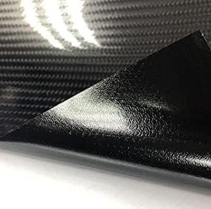 7D Super Glossy Black Carbon Fiber Vinyl Wrap - Anti-Wrinkle, Air Release Automotive Wrap Vinyl - DIY Decals Self Adhesive Car Vinyl Sticker for Interior/Exterior - Size 5FT x 20FT