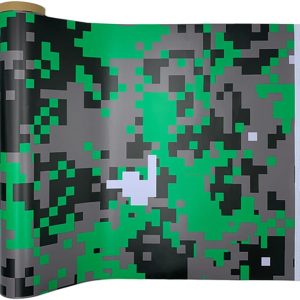 Self Adhesive Digital Camouflage Car Wrap Vinyl Film PVC Camo Car Sticker Decal for Auto Motorcycle Bike Laptop, Green Grey, 50x500cm