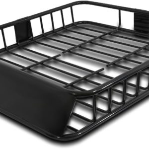 Universal 64" Extendable Roof Rack Luggage Hold Carrier Cargo Basket Black Steel For SUV Truck Car Van