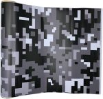 Self Adhesive Digital Camouflage Car Wrap Vinyl Film PVC Camo Car Sticker Decal for Auto Motorcycle Bike Laptop, Black White Grey, 50x500cm
