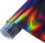 Holographic Laser Black Chrome Vinyl Sheet Car Wrap Film Self Adhesive Sticker 59.8'' x 118.11''