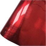 Car Wrap Vinyl Film, 1.6ft x 10ft High Gloss Aircraft Pattern Plated Self Adhesive Carbon Car Body Stickers with Air Release Bubble Free for Vehicle DIY Interior Exterior Decoration, Red