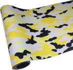 Camouflage Car Film Wrap Air Release Car Paint Protective Film Camo Car Styling Stickers Vinyl Roll for Exterior & Interior (Lemon Yellow,19.68 x 196.85 inch)