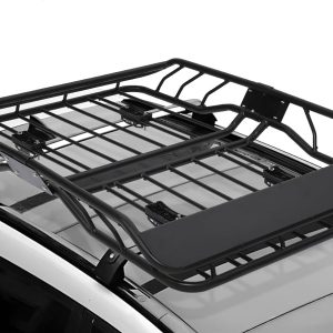 Roof Rack Basket, 50" Rooftop Cargo Carrier Basket with 220 LBS Weight Capacity, Car Top Luggage Holder Carrier Basket for SUV, Truck