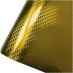 Car Wrap Vinyl Film, 1.6ft x 10ft High Gloss Aircraft Pattern Plated Self Adhesive Carbon Car Body Stickers with Air Release Bubble Free for Vehicle DIY Interior Exterior Decoration, Gold