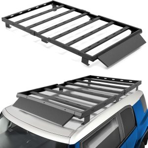 for Cruiser Roof Rack Cargo Basket Compatible with 2007 2008 2009 2010 2011 2012 2013 2014 Toyota FJ Cruiser,  Rooftop Pickup Truck Cargo Carrier Top Luggage Storage Holder Cross Bars