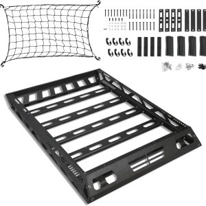 Universal Car Rooftop Cargo Carrier Basket with Cargo Net, 47'' W X 36'' L X 5" H, 150 lbs Max Load,